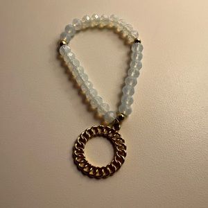 White Translucent Bracelet With Gold Charm 🆕